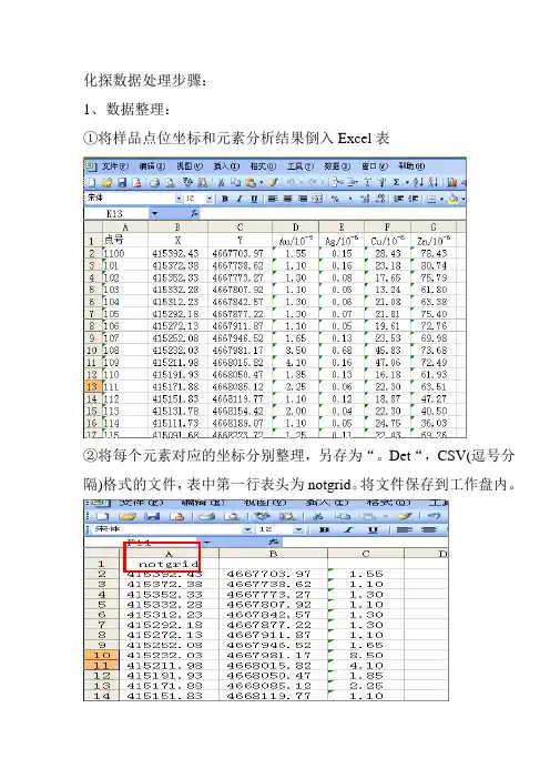 MAPGIS技术技巧-----化探数据处理步骤