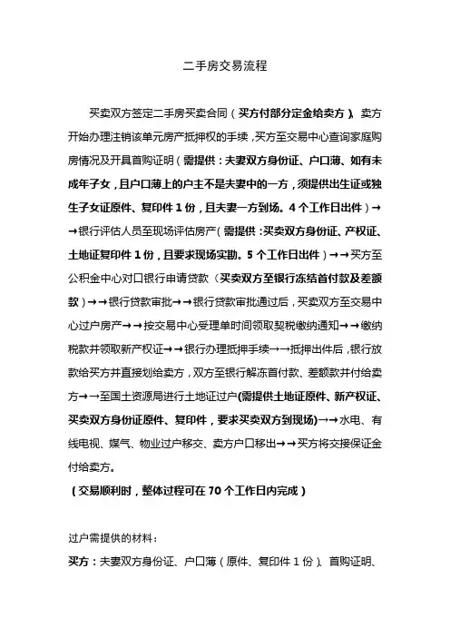 福州二手房交易流程