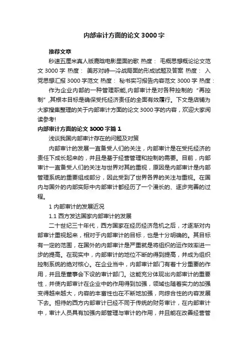 内部审计方面的论文3000字