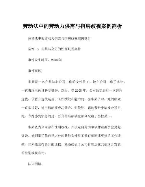 劳动法中的劳动力供需与招聘歧视案例剖析