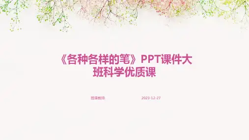 《各种各样的笔》PPT课件大班科学优质课