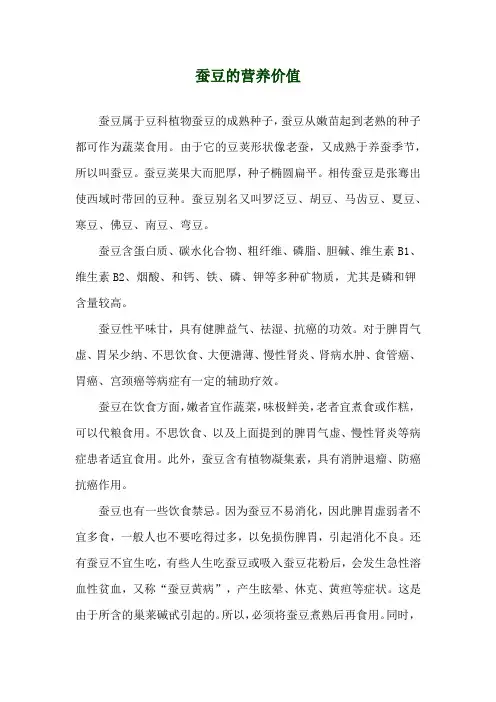 蚕豆的营养价值