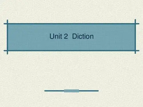 Unit 2 Diction