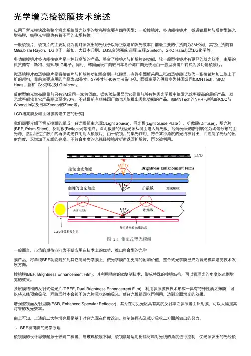 光学增亮棱镜膜技术综述