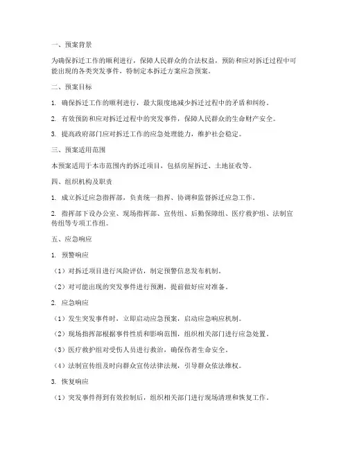 拆迁方案应急预案