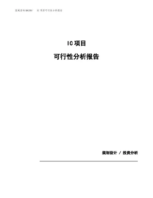 IC项目可行性分析报告(模板参考范文)