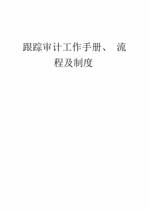 【资料汇编】跟踪审计工作手册、流程及制度