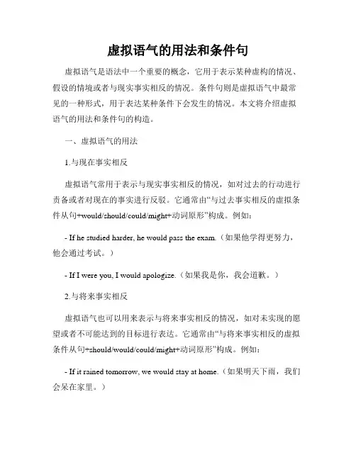 虚拟语气的用法和条件句