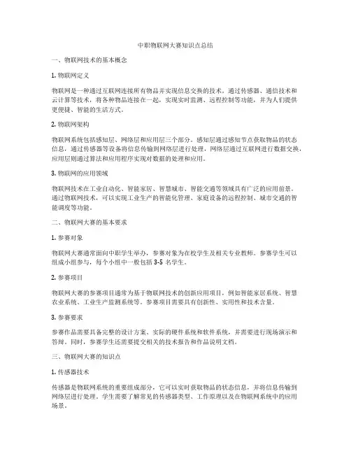 中职物联网大赛知识点总结