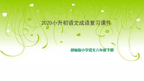 部编版小升初语文复习课件   成语复习练习题及答案