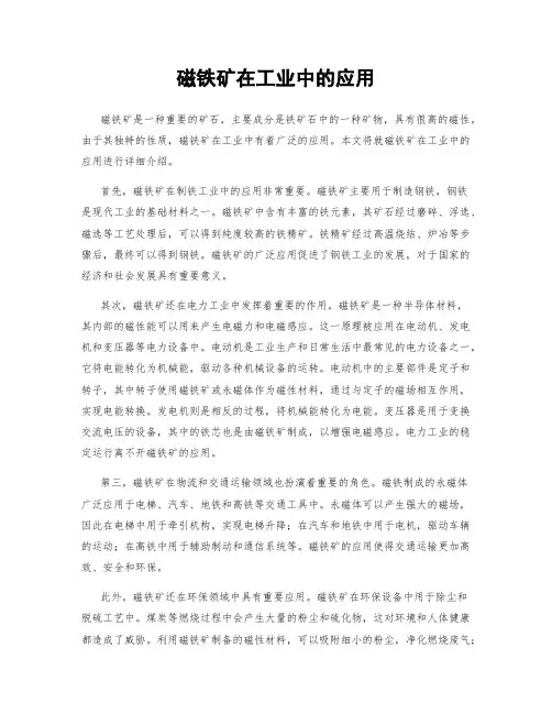磁铁矿在工业中的应用