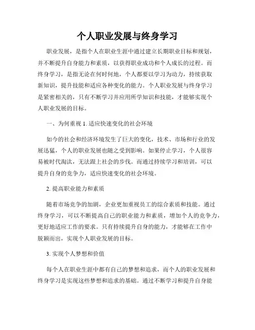 个人职业发展与终身学习
