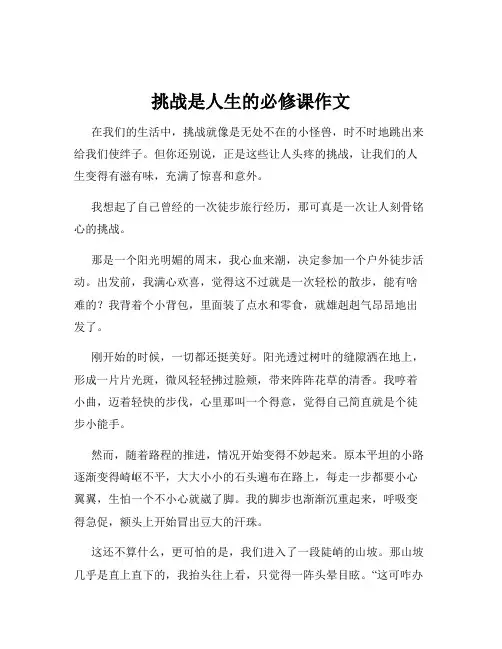 挑战是人生的必修课作文