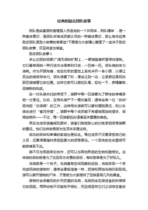 经典的励志团队故事