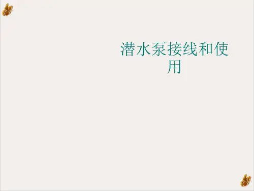 潜水泵接线和使用课件PPT