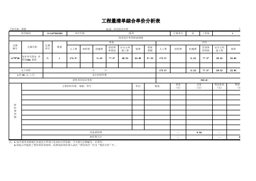 拆除单价分析(水利工程)
