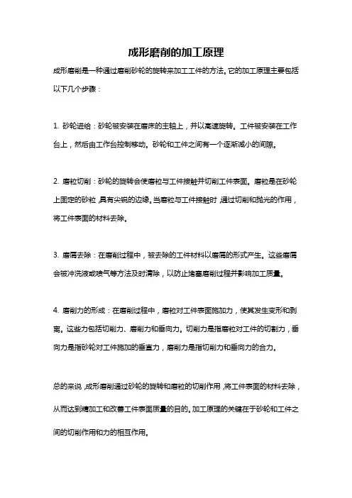成形磨削的加工原理