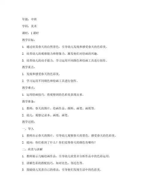 五大学科美术教案中班