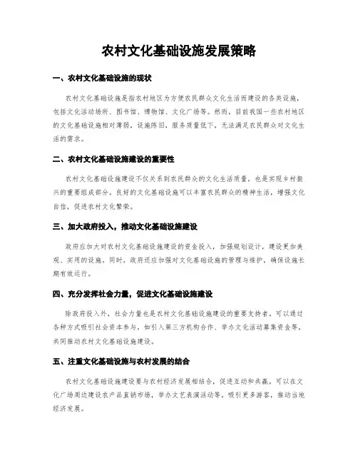 农村文化基础设施发展策略