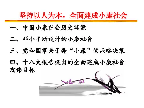 2012毛概“概论”专题七(坚持以人为本,全面建成小康社会)