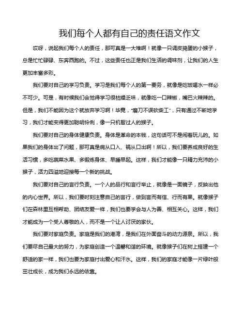 我们每个人都有自己的责任语文作文