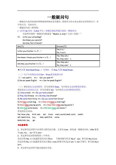 七年级上册Unit 3 语法专项-一般疑问句+配套练习(含答案)