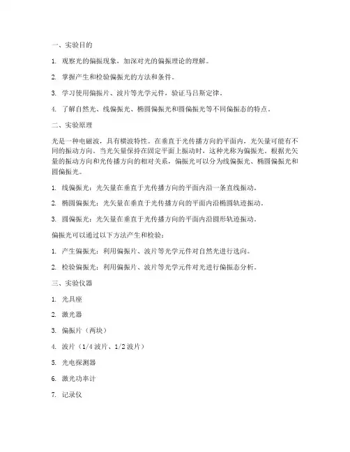 偏振演示实验报告