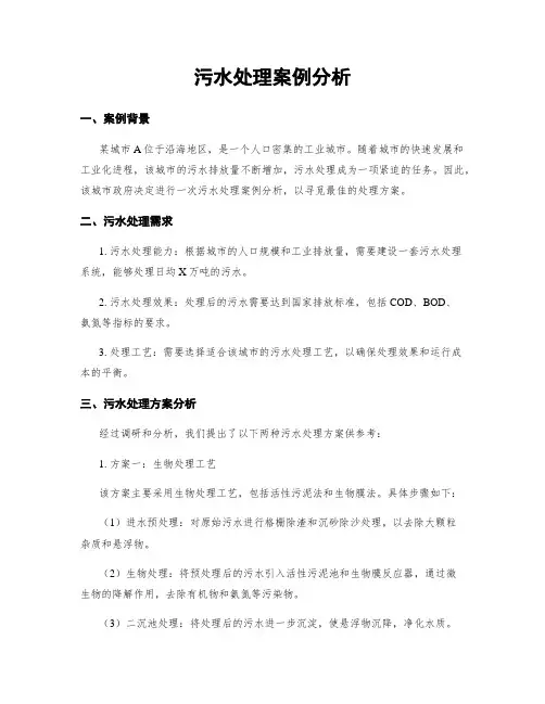 污水处理案例分析