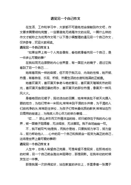 遇见另一个自己作文5篇