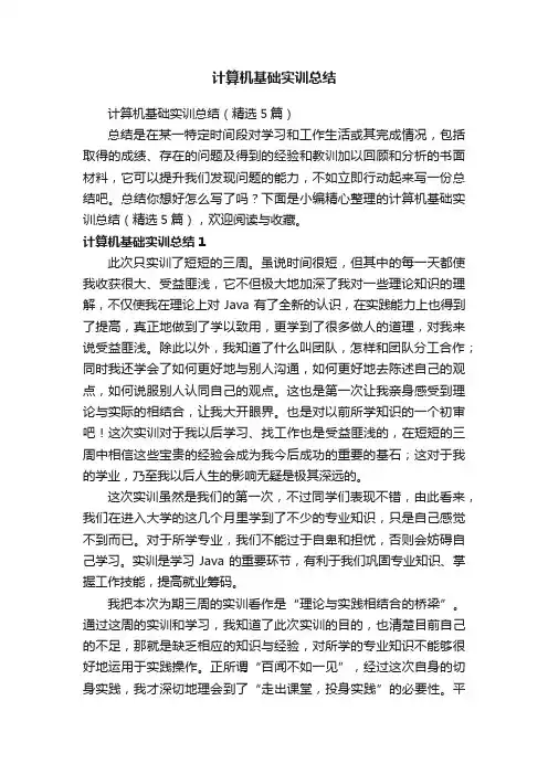 计算机基础实训总结