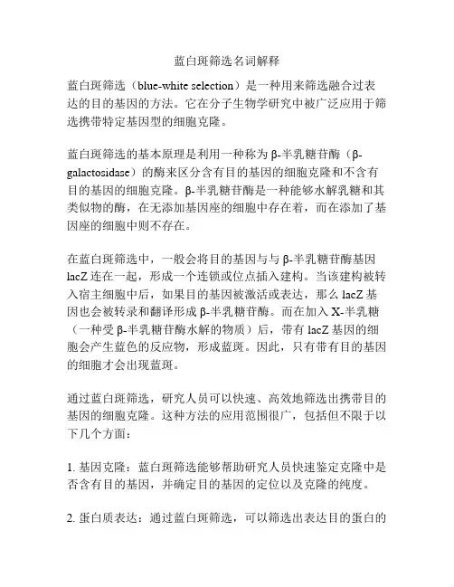 蓝白斑筛选名词解释