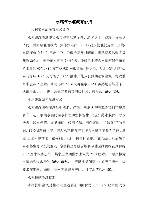 水稻节水灌溉有妙招.doc