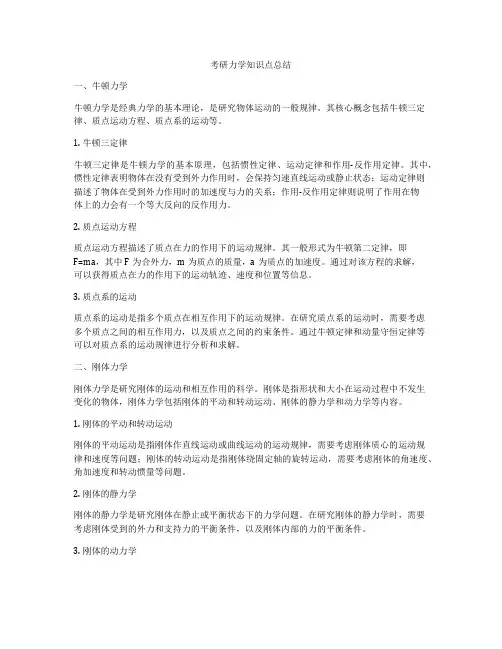 考研力学知识点总结
