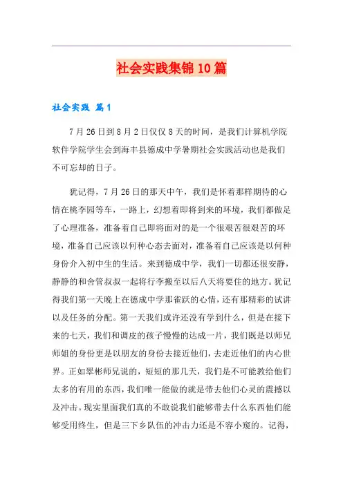 【实用】社会实践集锦10篇