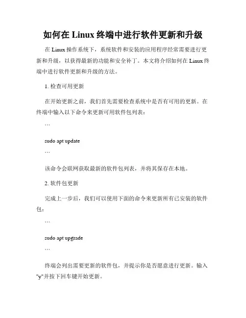如何在Linux终端中进行软件更新和升级