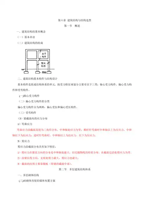 二级注册建筑师建筑结构与建筑设备考题预测班第六章 建筑结构与结构选型及第七章 荷载及结构设计(一)
