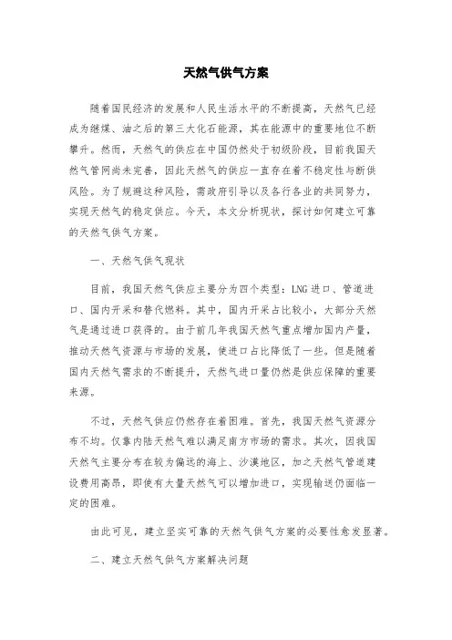天然气供气方案