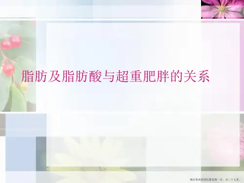 脂肪及脂肪酸与超重肥胖的关系