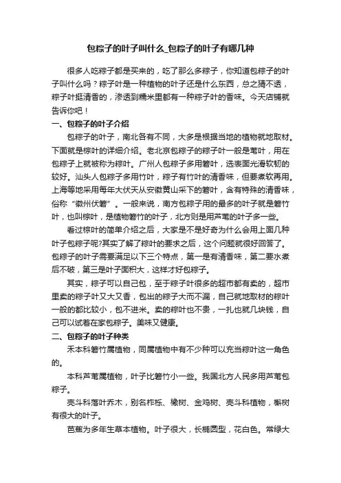 包粽子的叶子叫什么_包粽子的叶子有哪几种