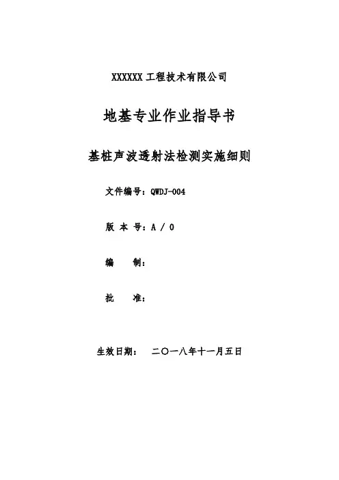 DJ-004基桩声波透射法检测实施细则
