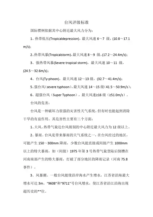 台风评级标准