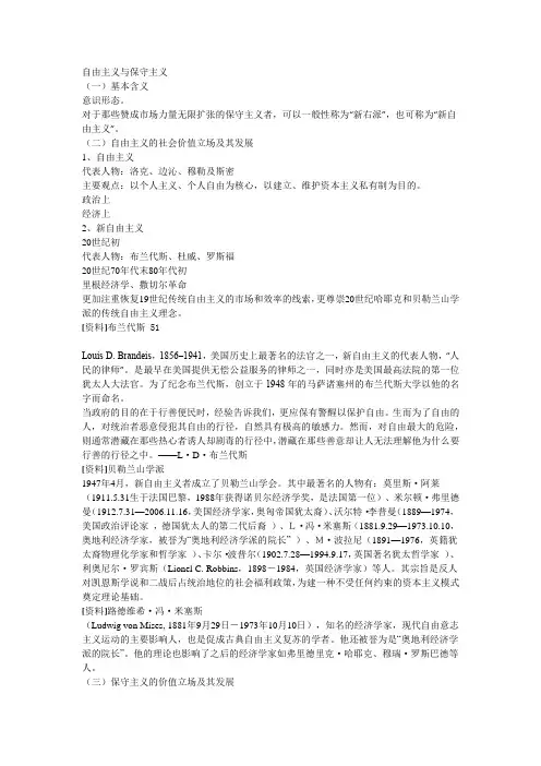 自由主义与保守主义的比较