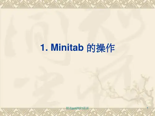 Minitab教程案例精PPT课件
