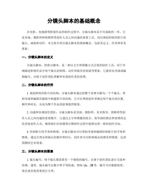 分镜头脚本的基础概念