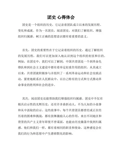 团史 心得体会