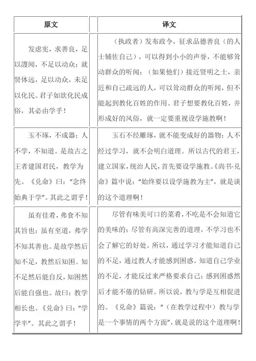 《学记》原文 翻译