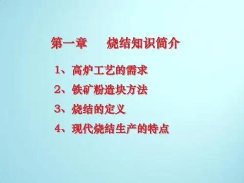 烧结工艺及布局简介