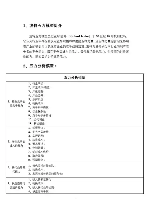 波特五力模型【精选文档】