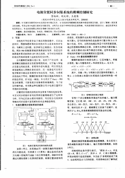 电液位置同步伺服系统的模糊控制研究