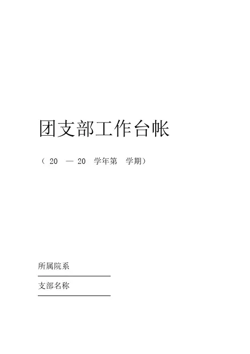 团支部工作台帐